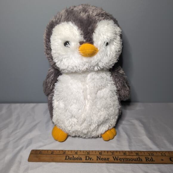 Aurora Destination Nation Penguin Baby Plush Stuffed Animal Grey White Soft - Picture 9 of 12